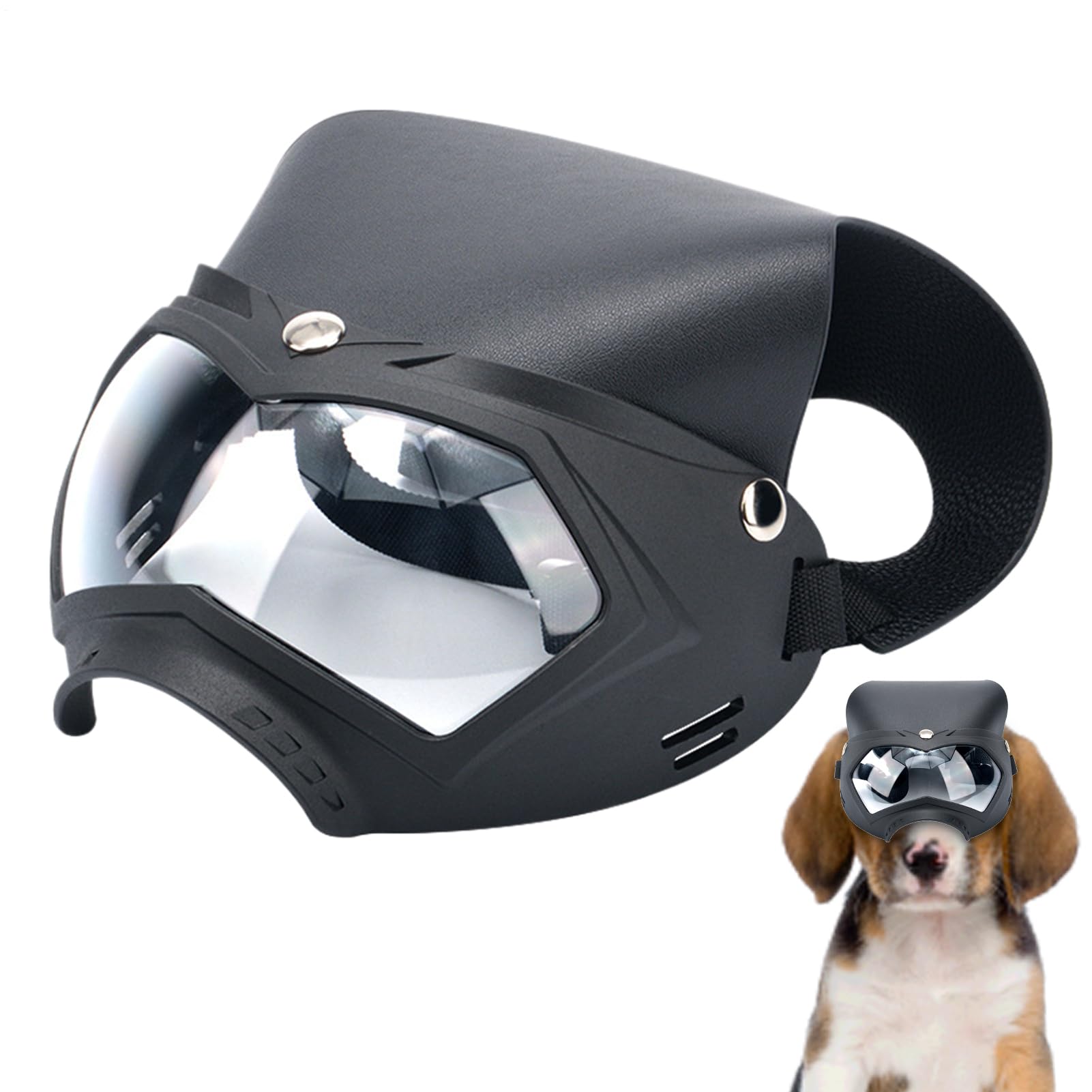 Lunettes anti-UV pour chien avec casque antichoc à sangle réglable