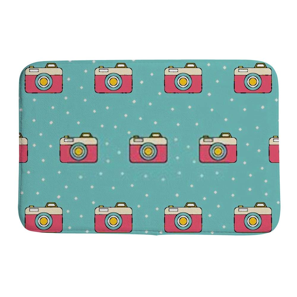 Tapis de bain velours corail absorbant et tapis douche rétro