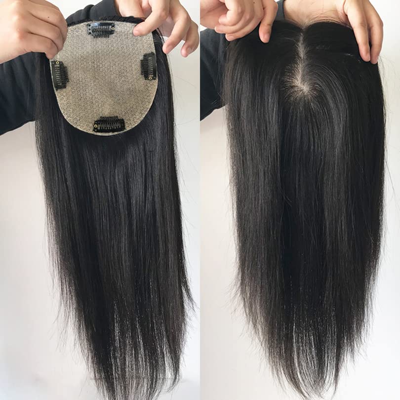 Miniatura 2 de Decoración de cabello virgen con clip hecho a mano, base de seda, corona, 18 x 5 pulgadas, con base de seda, cabello humano con el mejor cabello (18