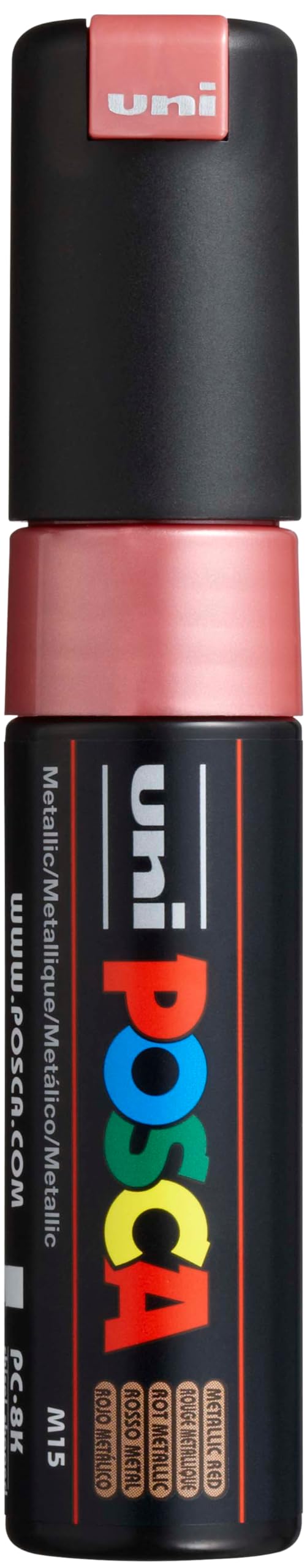 Uni-Ball Posca PC-8K Broad Chisel Tip Marker - Metallic Red โ image 1