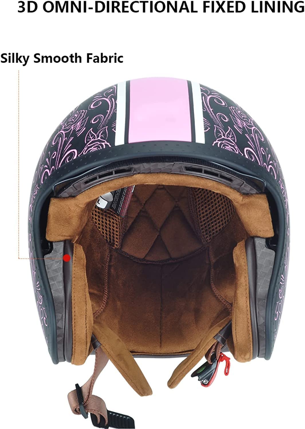 Casque Moto Jet ECE Homologué La Betty Noir - XS (53/54) Pour Homme Et Femme