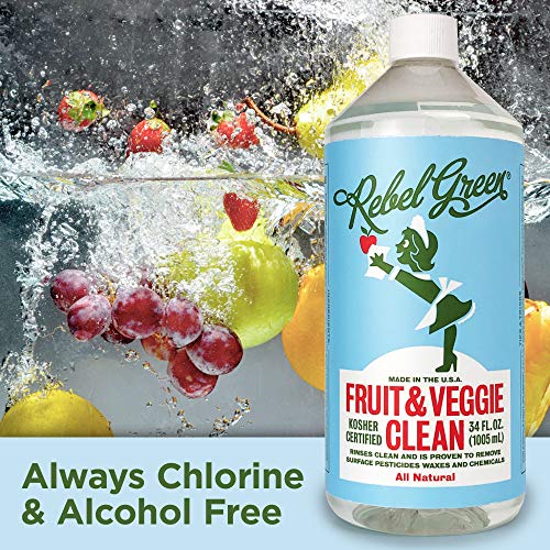 Rebel Green Fruit and Veggie Wash, Natural Fruit and Vegetable Produce Cleaner, 34 Ounce Refill - Thumbnail 7