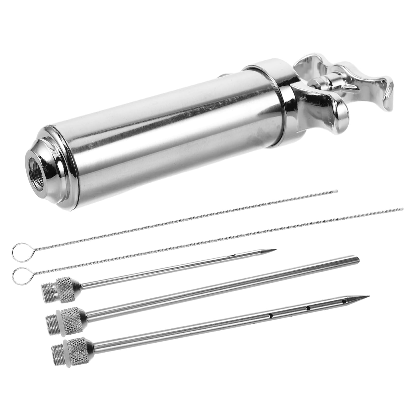 MAGICLULU Geflügelspritze aus Edelstahl Fleischinjektionsspritze für Pute und Fisch mit Reinigungsbürste für Bbq und Grillen