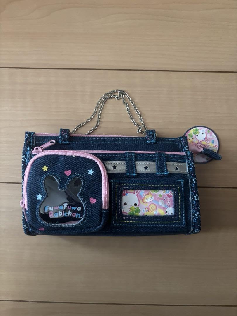 【新品未使用】フワフワらびちゃん×SPINNS』デニムペンケース セール】『フワフワらびちゃん』デニムペンケース