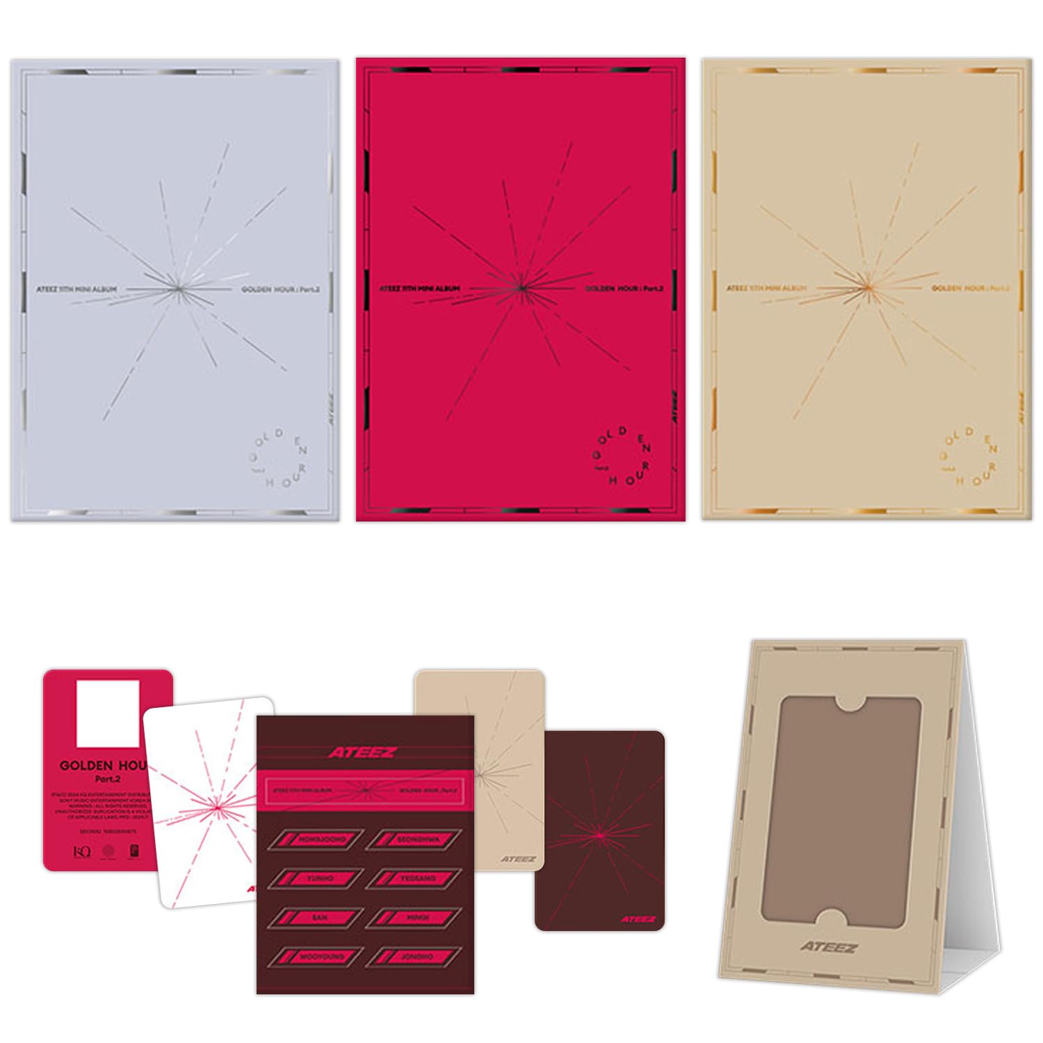 GOLDEN HOUR : Part.2 11th Mini Album (POCAALBUM Ver. / Random) Photo Stand + QR Card + Imagecard + Photocards + 2 Pin Badges + 4 Extra Photocards Official K-POP Sealed Album