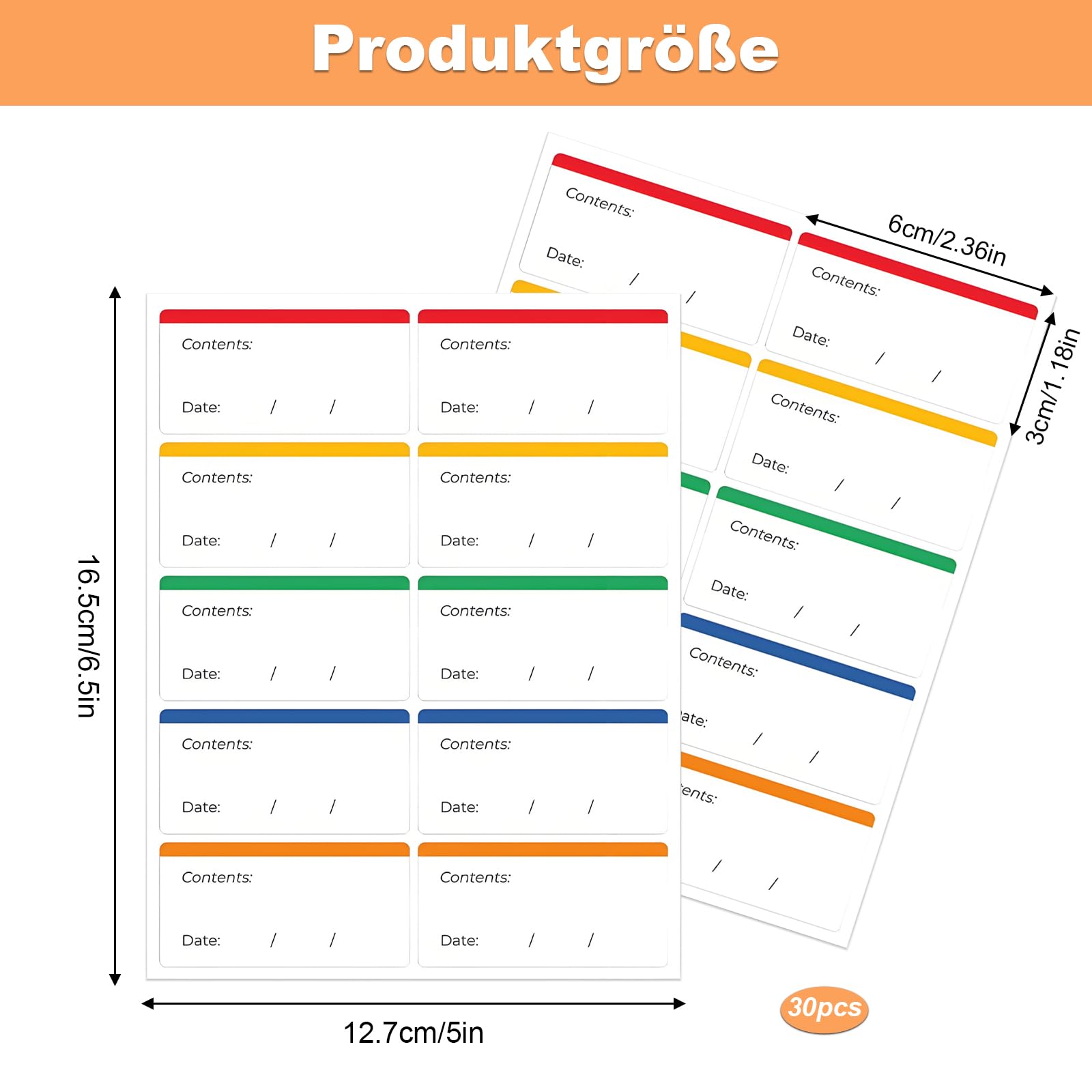 Gefrieretiketten 300 Stück 6x3cm Ablösbare Klebeetiketten Bunt Lebensmitteldatum Etiketten