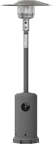 Miniatura 8 de Flash Furniture Sol Patio - Calentador de propano de acero inoxidable gris pizarra de 40,000 BTU con ruedas para uso comercial y residencial, 7.5