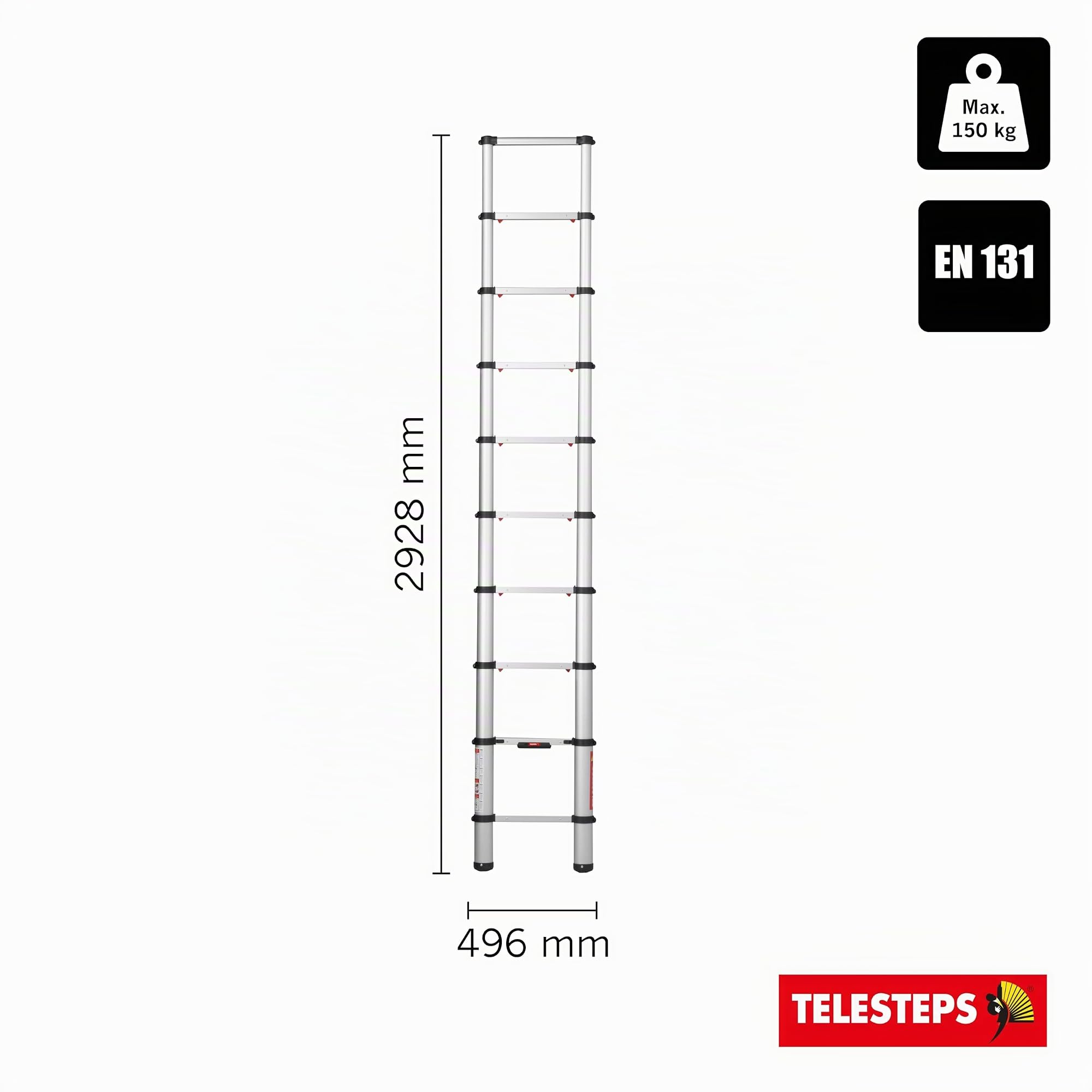 Telesteps Escalera telescópica Ecoline 20130-501 de 3 m
