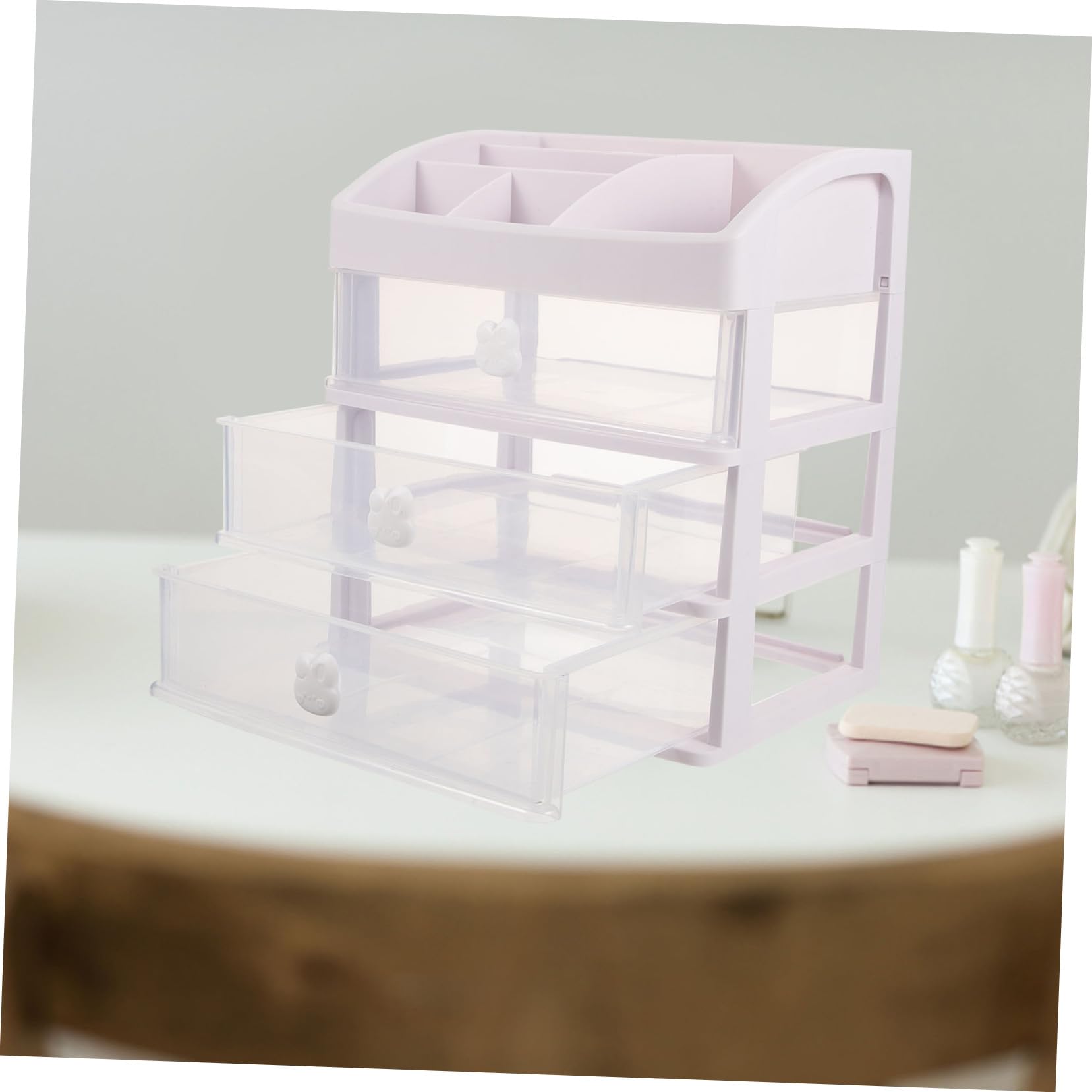 Organizer per Cancelleria Cassetto Decorazioni Kawaii per Scrivania Scatola Portaoggetti da Tavolo Organizer Multistrato per Trucchi e Prodotti da Bagno