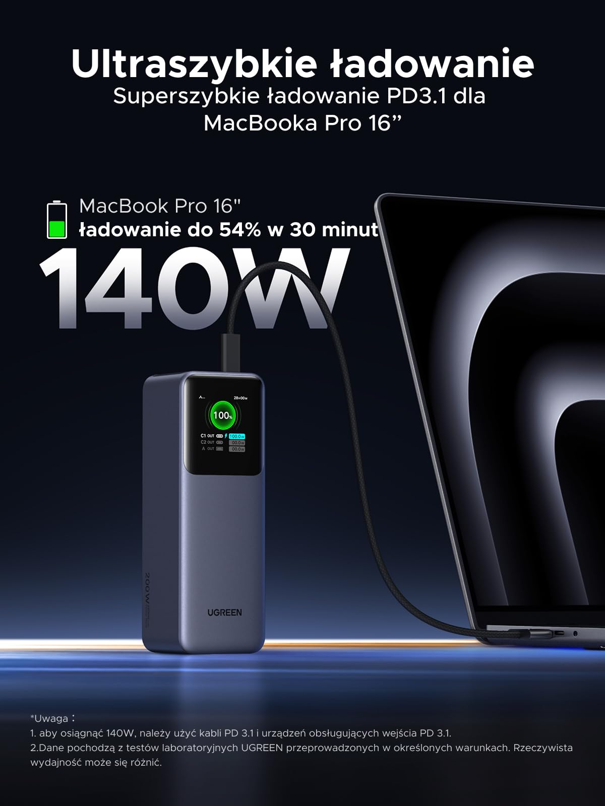 UGREEN Nexode Power Bank 25000mAh 200W power bank z 3