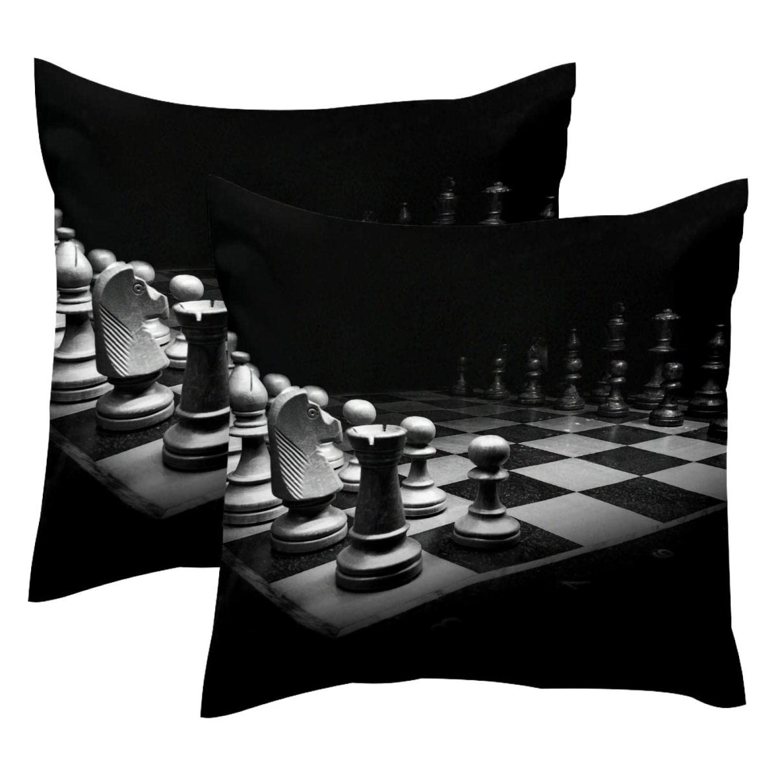 Housses de coussin lombaire motif échecs TBOUOBT lot de 2 pour décoration de ferme