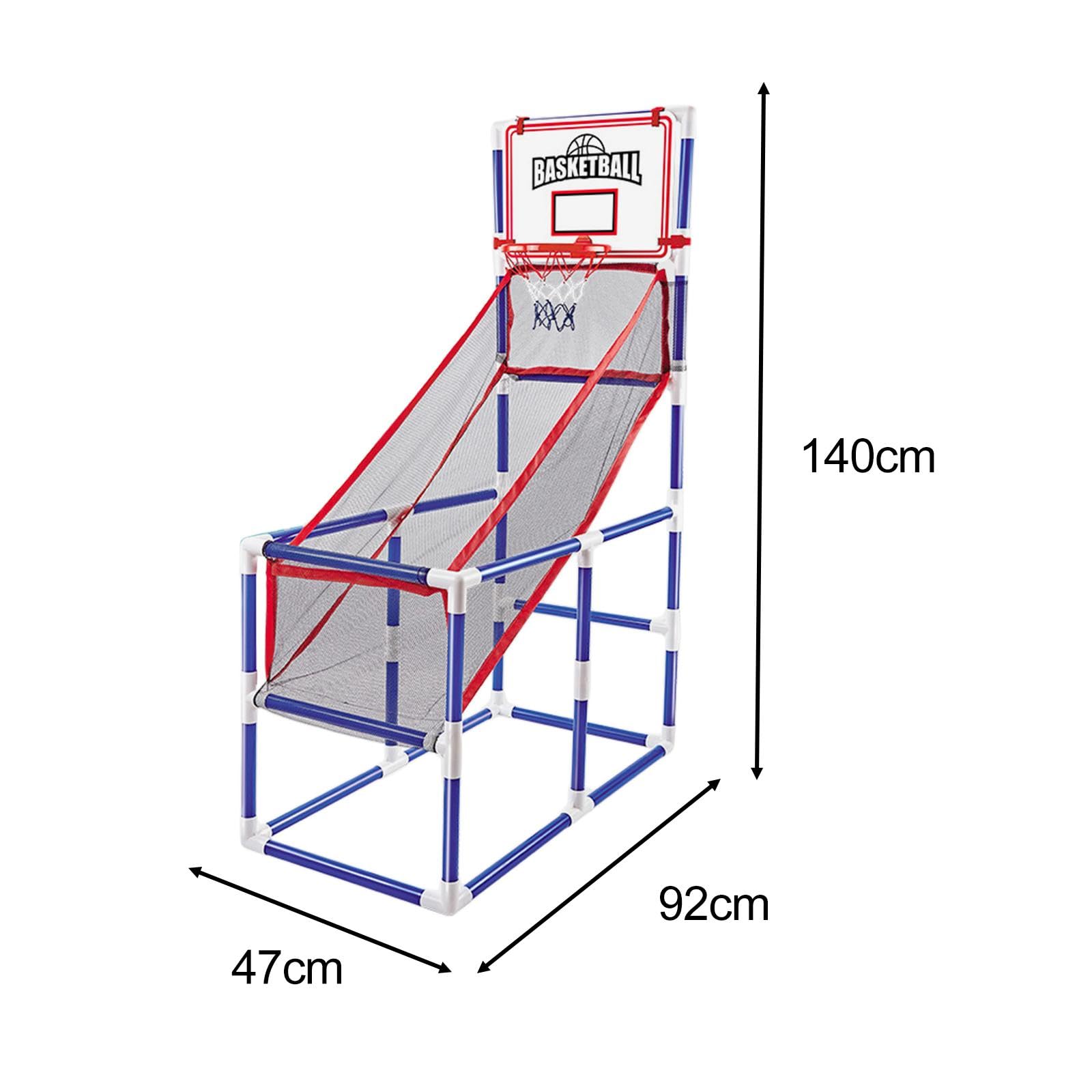 Gioco Basket Arcade Canestro Basket Pallacanestro Palla Accessorio Robusto Facile Installazione Adatto a Bambini Adulti Momenti Ricreativi Casa, 47x92 cm 2 Palline