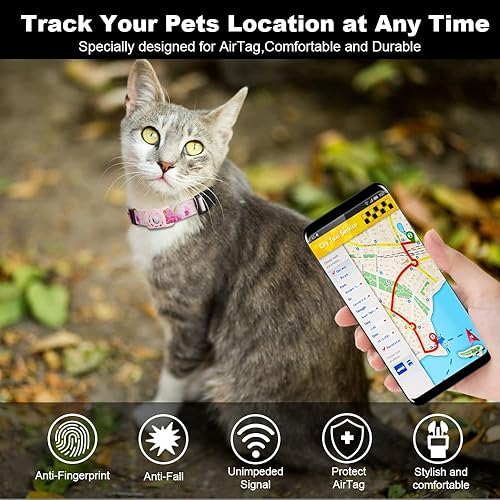 Miniatura 105 de Collar reflectante AirTag para perro, compatible con Apple AirTag, collar de nailon para cachorros y gatos con soporte de silicona AirTag