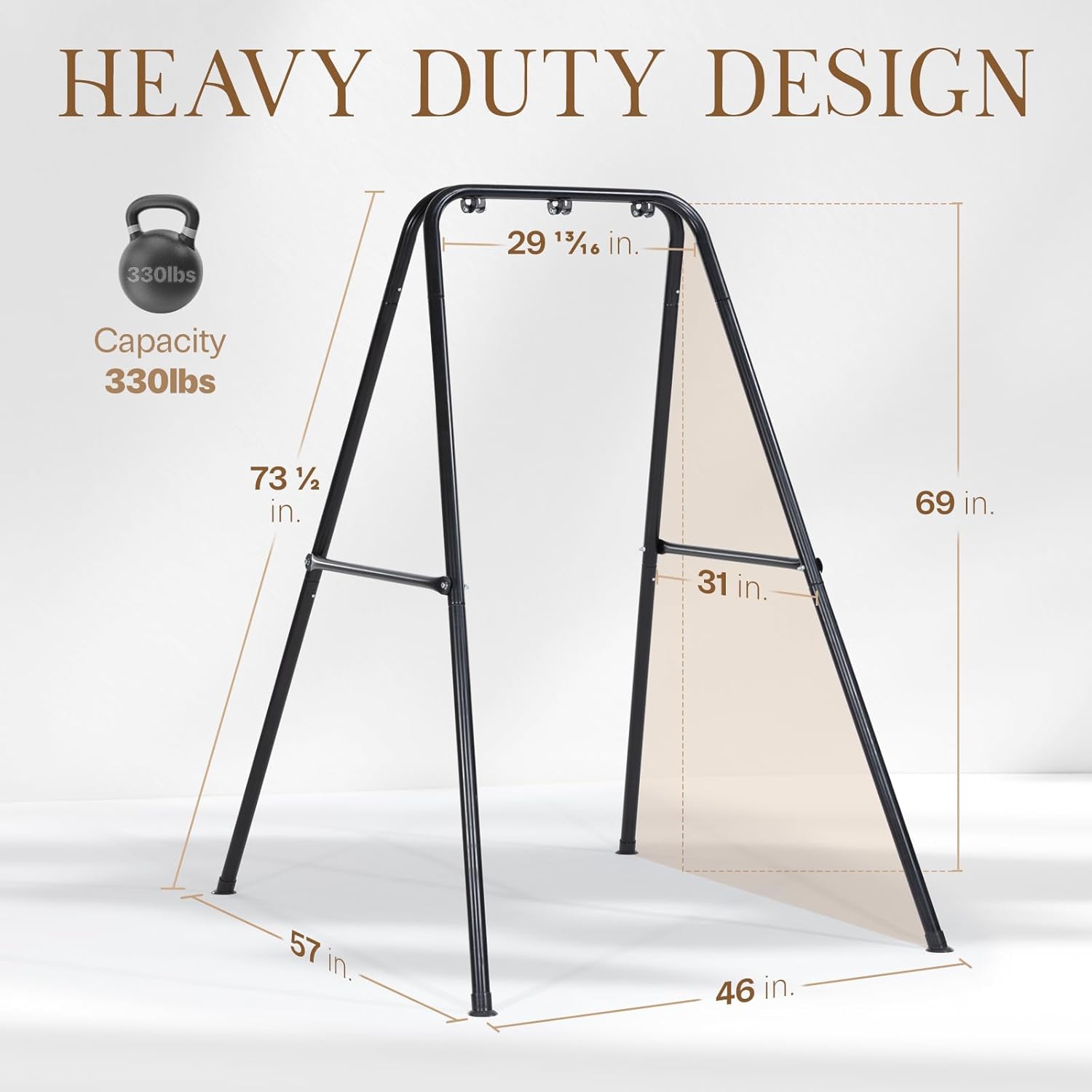 Idzo Hammock Chair Stand,Swing Stand Innovative A-Shaped Design for Indoor/Outdoor Use, Heavy Metal Hammock Stand,(Hammock Chair Not Included)