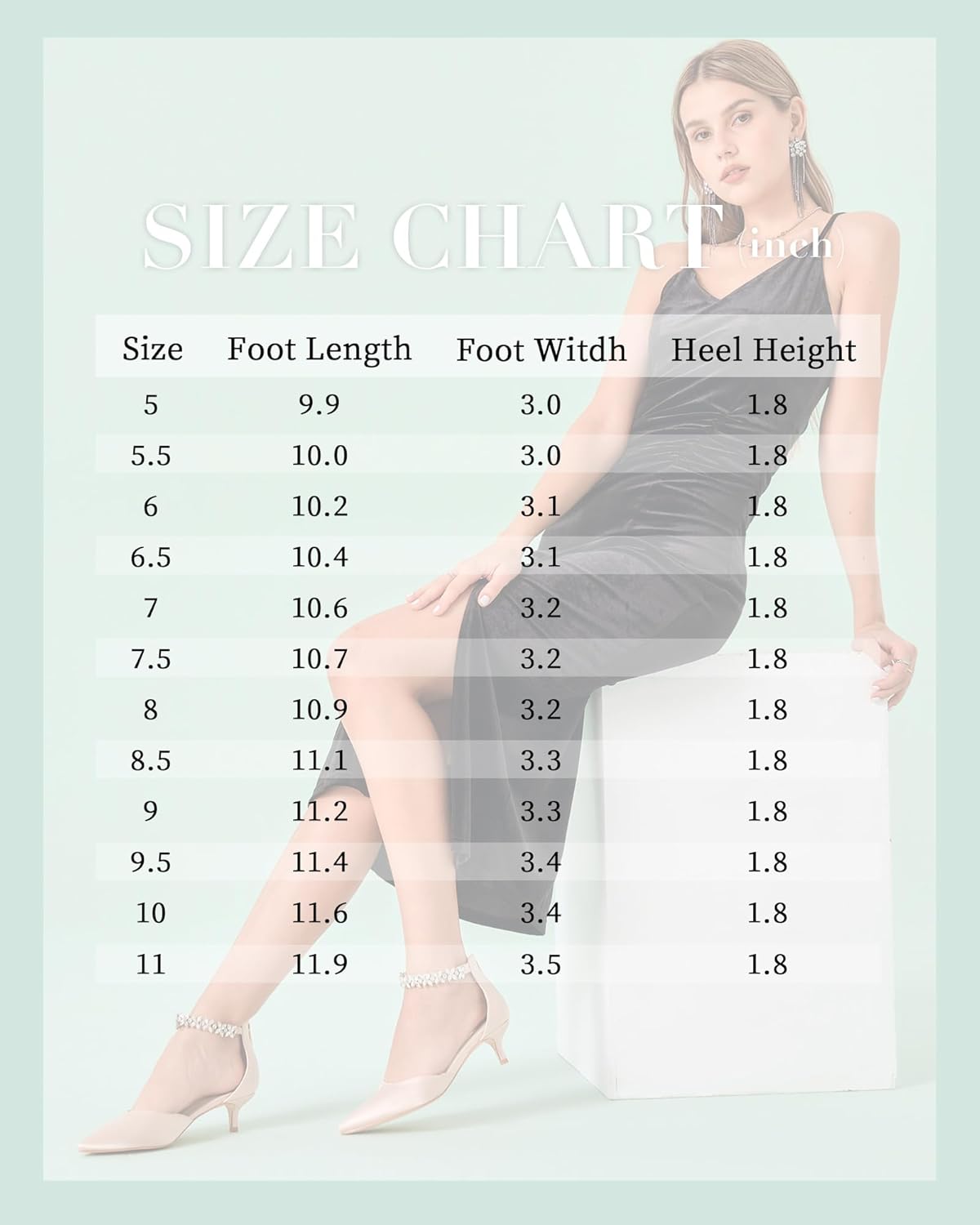 Women's Wedding Rhinestones Low Kitten Heels Pumps Pointed Toe Dress Evening Shoes for Women Bridal Bride - Image 7