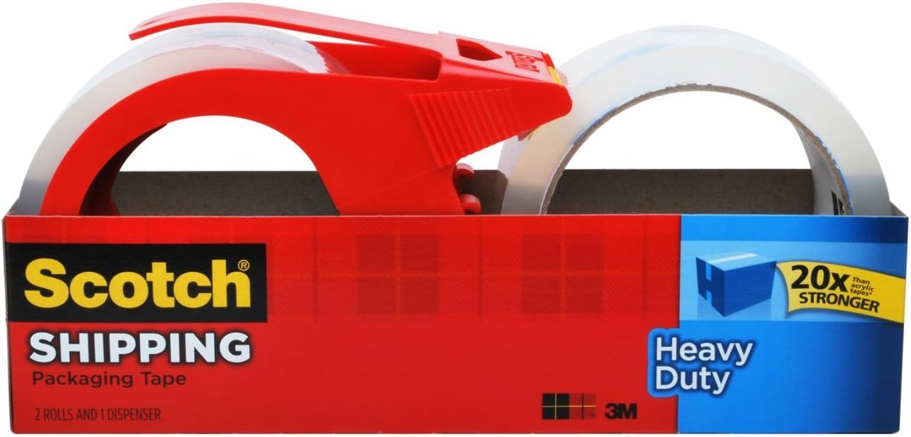 Scotch Heavy Duty Shipping Packaging Tape 2Pack 1.88in x