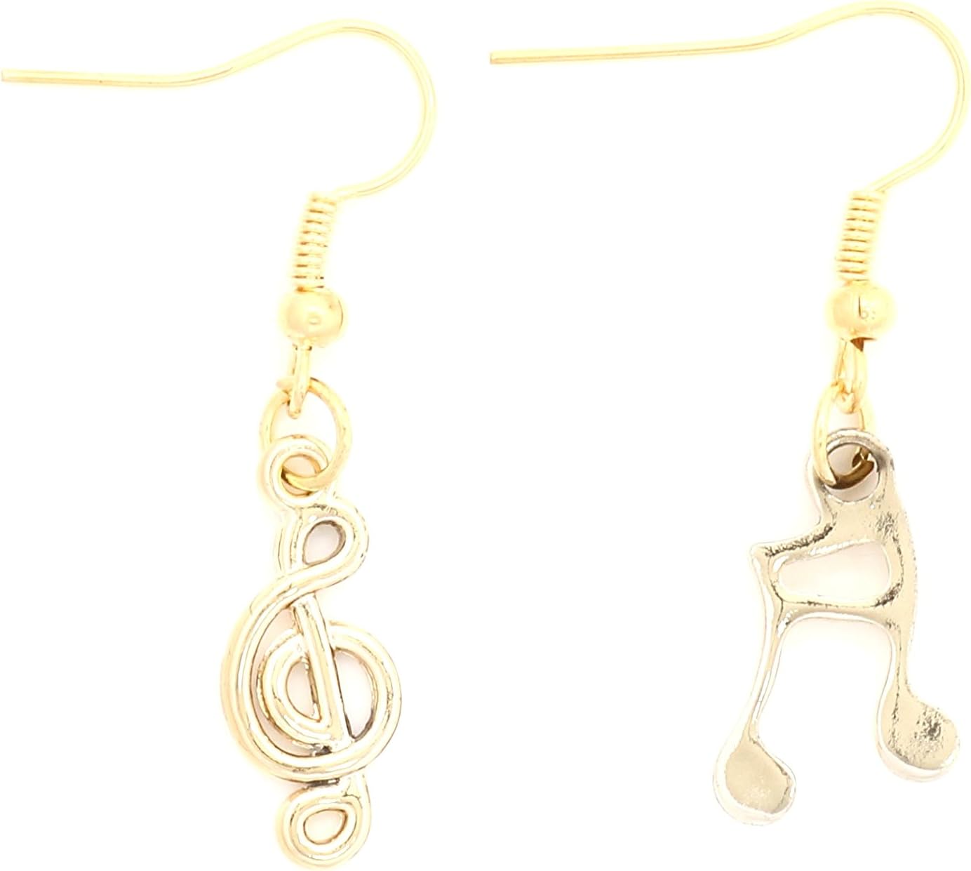 Treble Clef Music Note Earrings Gold Tone Dangle Charm EH35 Fashion Jewelry