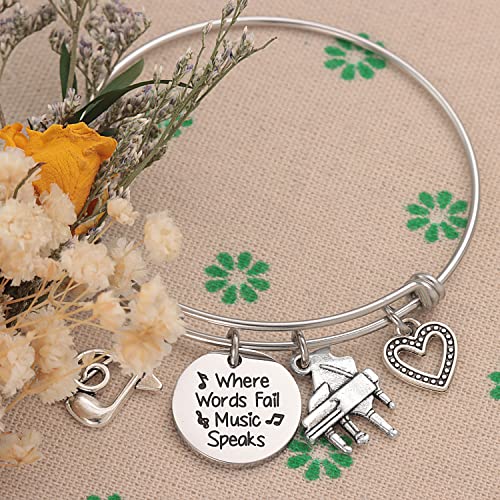 Music Themed Gifts For Women Bracelet Teen Girls Music Teacher Pianist Ornament Music Note Charm Piano Lover Musical Bracelet4