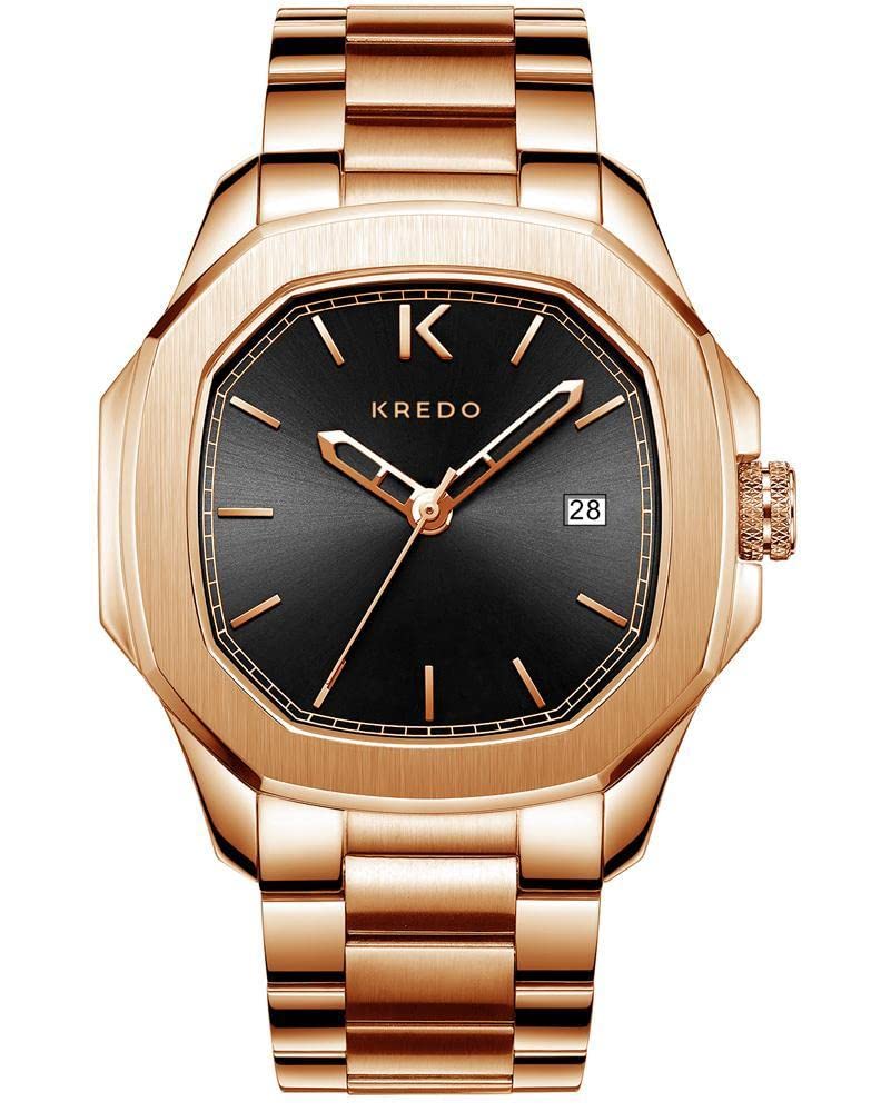 Kredo Men OTUS² Rose Black Japanese Quartz Time and Date Movement Analogue Watch (B09N9M4DQ7) Amazon Price History, Amazon Price Tracker