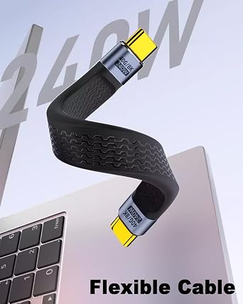 Duttek Short USB C Cable 5Inch Compatible with Thunderbolt 4/3, 40Gbps, 240W, 8K@60HZ USB4 Cable, USB Type C Male to Male Cord for iPhone 15/16 Series, MacBook, External SSD and Type-C Devices