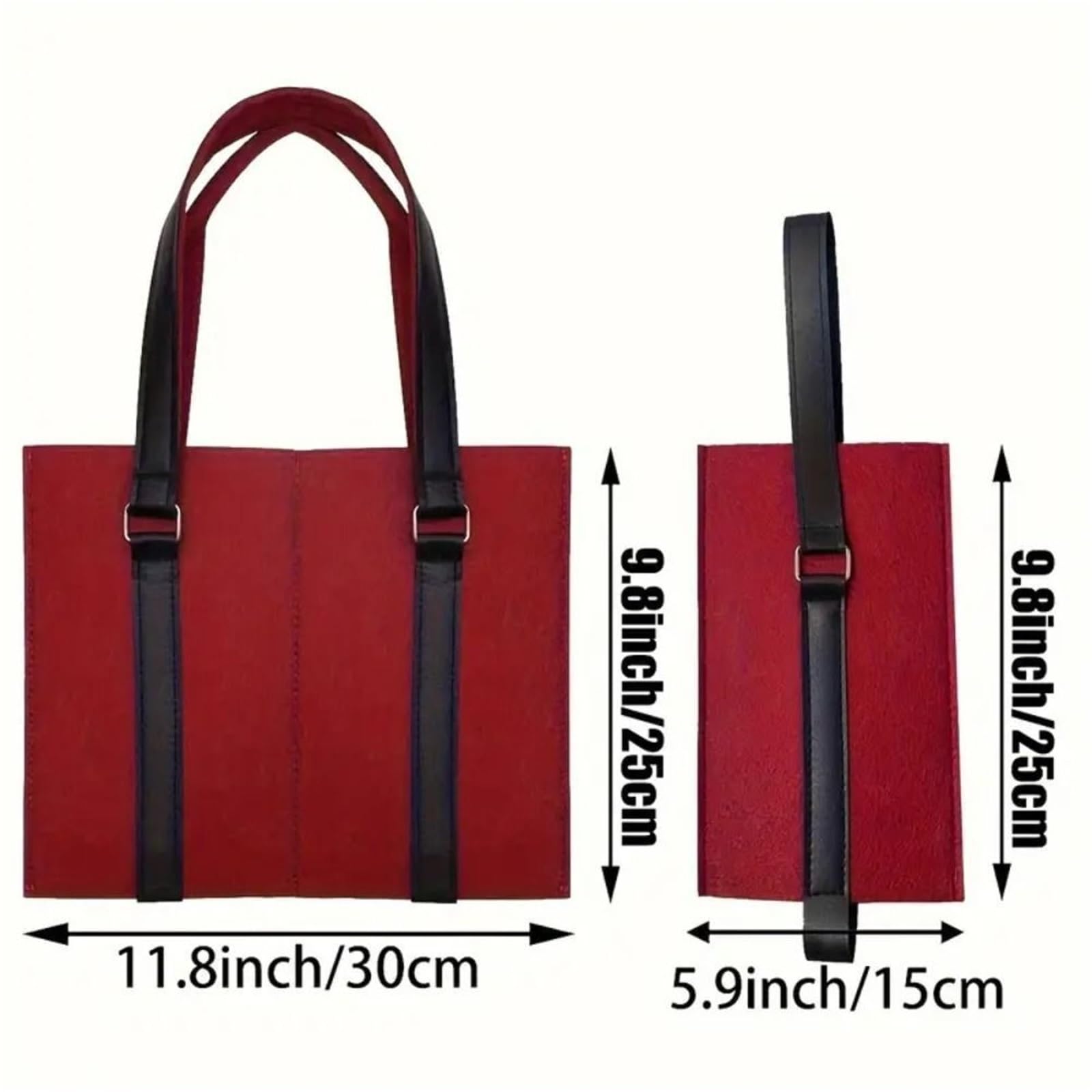 1 Borsa con Manico | Design leggero in feltro for picnic, barbecue o spiaggia(Blackdouble)