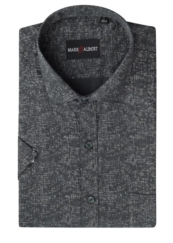 Image of MARK & ALBERT Mens Half Sleeves Printed Shirt