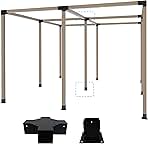 Pergola Bracket Kit 4x4, 1pcs 5-Way Corner Bracket and 1 Base, Used as The Middle Support of Large Awnings, for Connecting The Extended Pavilion Wood Beams of The Gazebo and Wood Stand Sheds