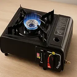 Fogareiro Fogão 1 Boca Portátil Gás Preto Fogão à Gás de Mesa 1 Boca 34,3 x 8,5 x 27,5 cm