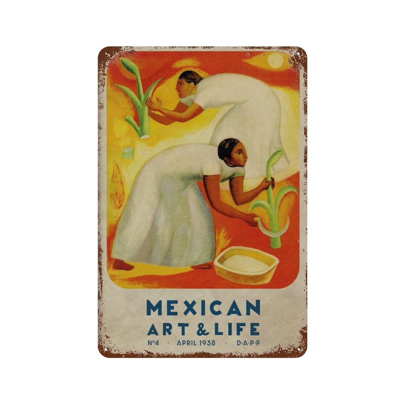 xiaoxiaoshen Mexican & Life Latin American Esania, Mexico Travel, Vintage Wall Decor Art Metal Tin Poster Modern Home Decor Art Home Bar Shop Decorations Vintage Sign 30x20cm