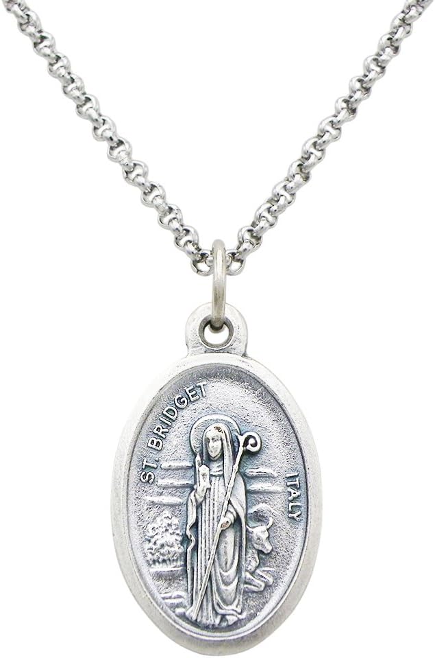 Rosemarie Collections Irish Religious Medal St Bridget and St Patrick Pendant Necklace - Image 2