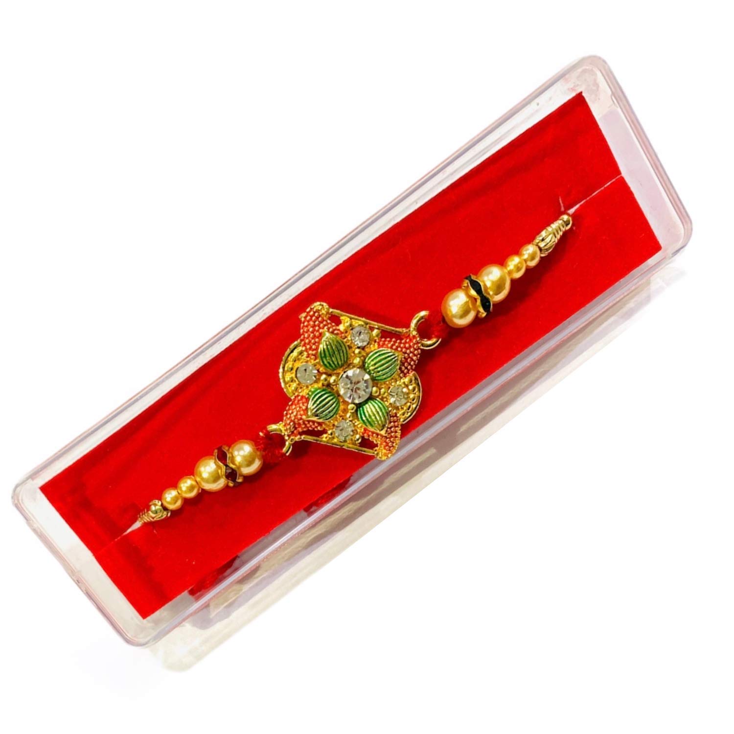 Urban Festivities Rakhi Gift Hamper for Brother | 1 Quirky Green Metal Rakhi with 200g Almonds & 2 Chocolates | Classy & Simple Raksha Bandhan Gift for Bhai/Bhaiya 2