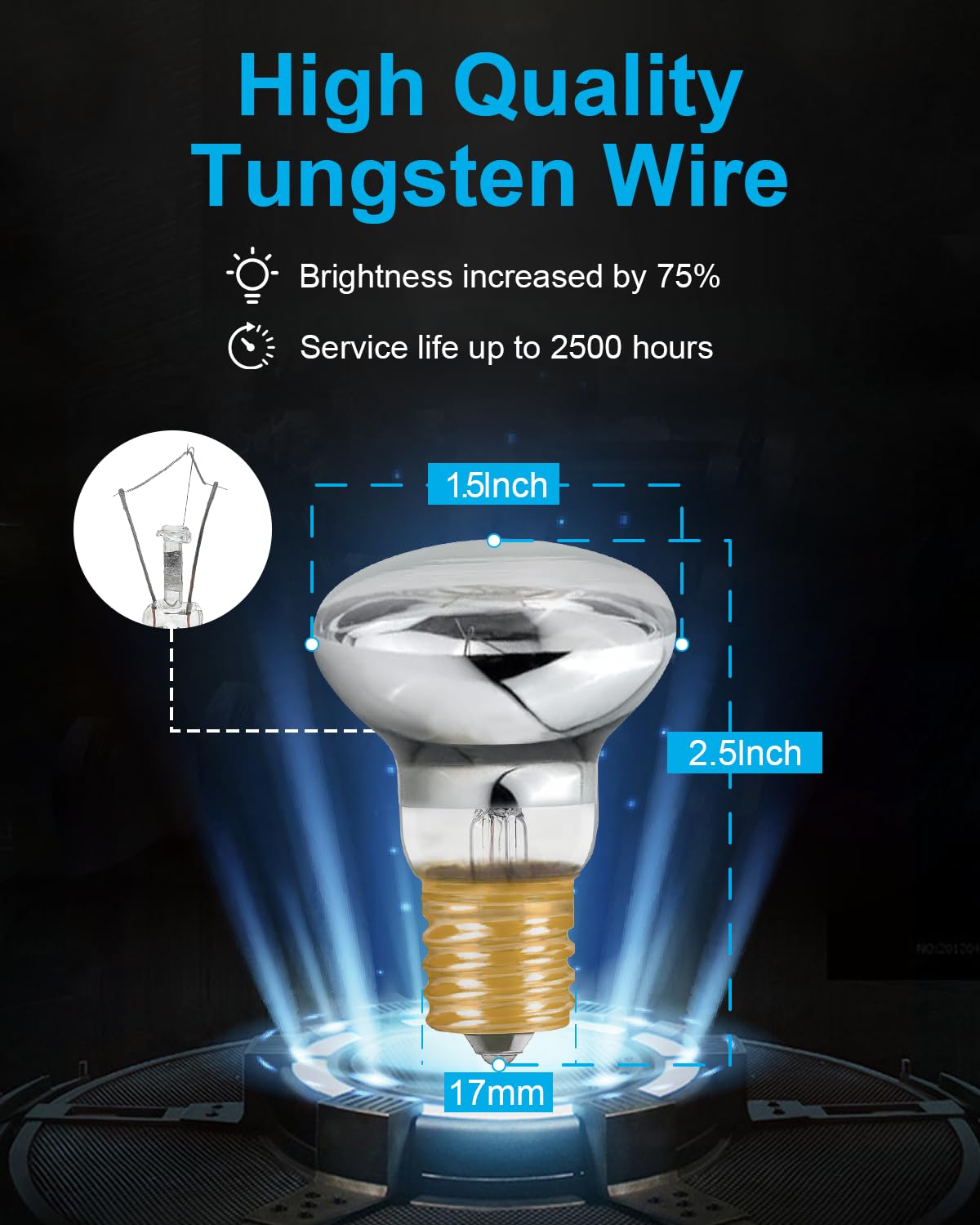 Bombilla de lava R39 E17 tipo reflector para lámparas de lava y purpurina, calor de alto rendimiento 120 V 30 W bombilla de repuesto con regulable, 2700 K blanco cálido, 6000 horas de larga 5