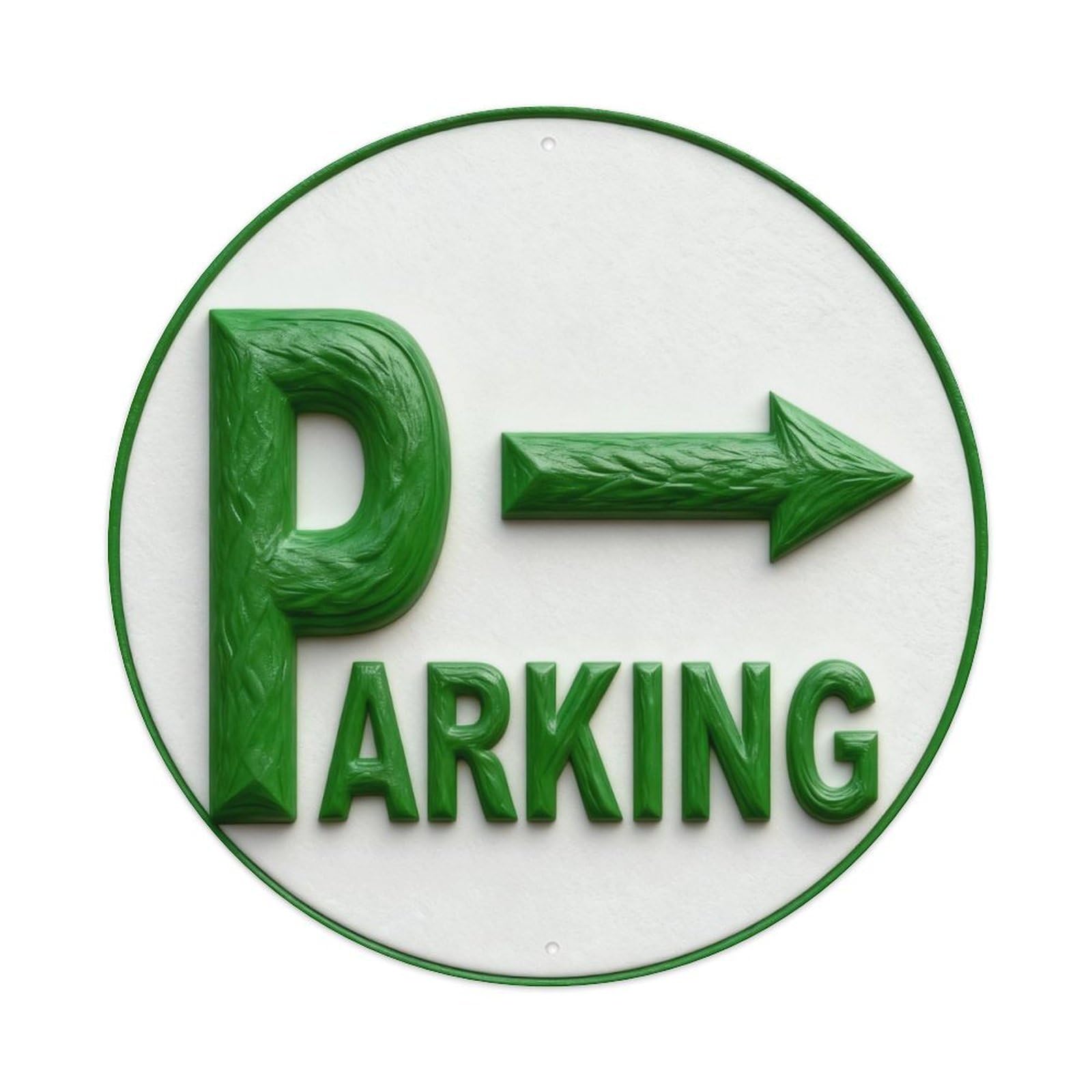 Parking Sign With Arrow Right Round Metal Tin Sign Vintage Wall Decor, Bar Garage Cafe Kitchen Home Wall Art Poster 8x8inches