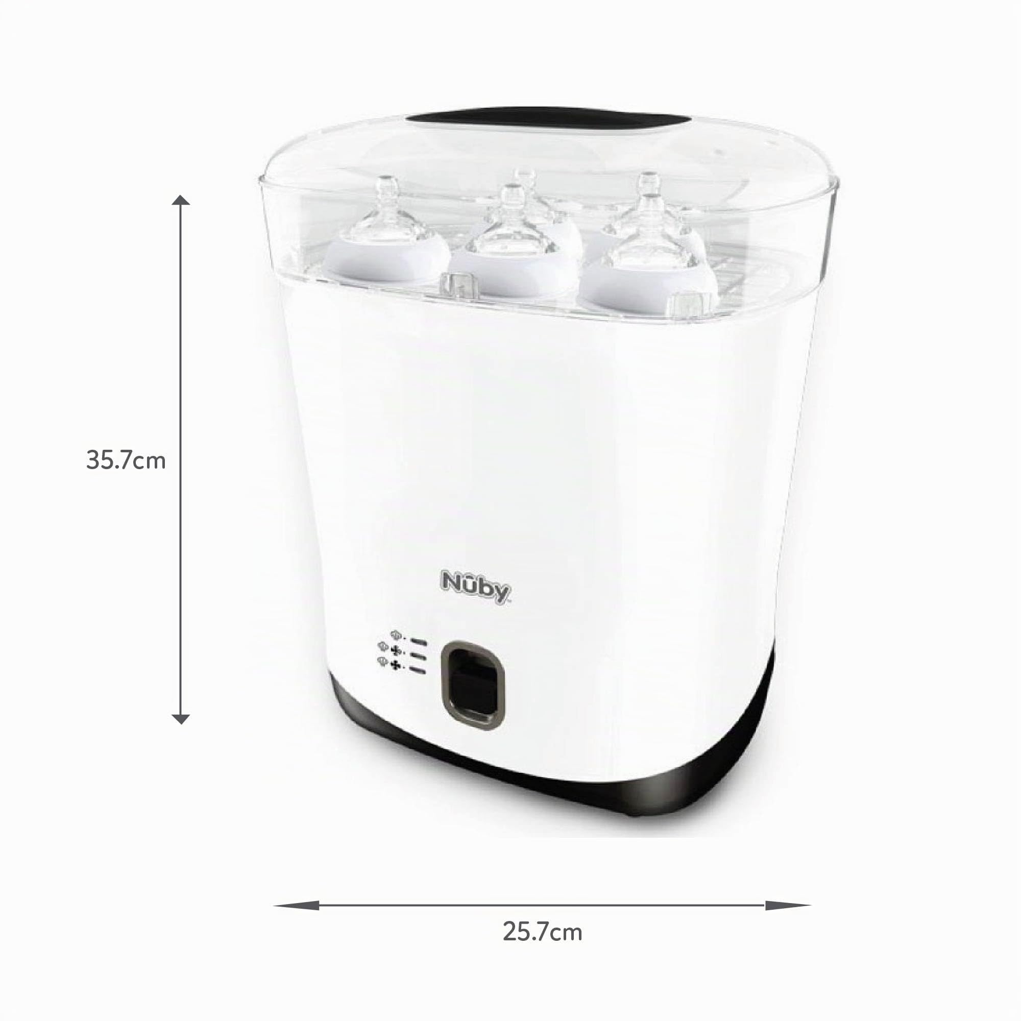 Nuby Stérilisateur et Sèche-biberon, stérilisateur électrique à vapeur blanc, tue 99,9% des germes