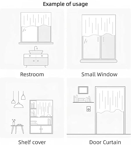 Miniatura 6 de Cortina de cocina para ventanas pequeñas, cortinas de 17.728.335.4 pulgadas, bonito patrón, semitransparente, privacidad del baño (gato París, 39.4