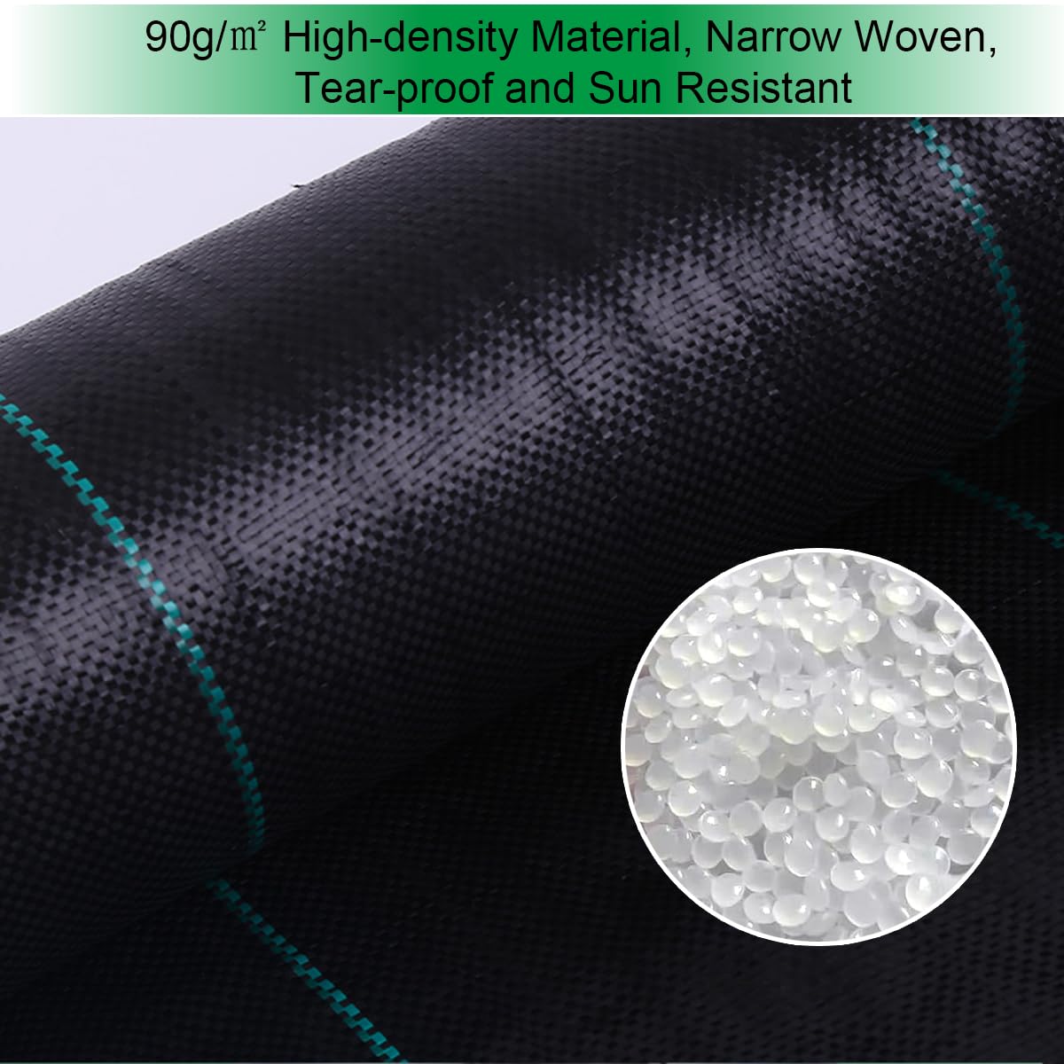 3 x 100FT Malla Antihierbas, 90g/m² Tela Geotextil para Control de Maleza Permeable al Agua Anti-UV Barreras contra Malezas