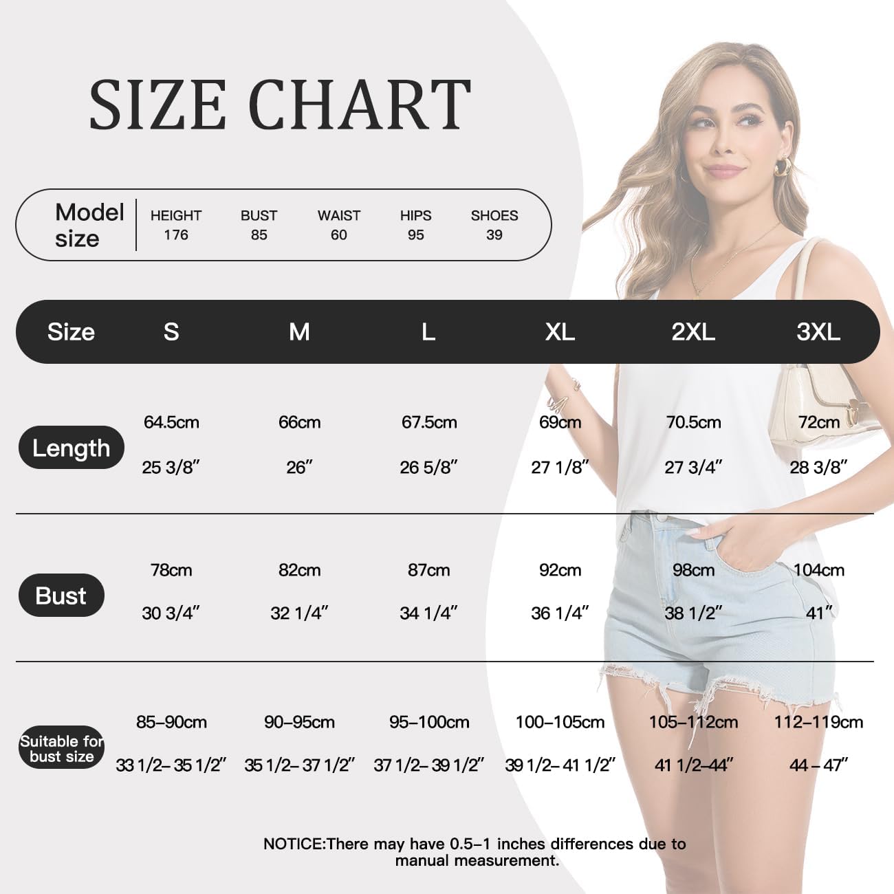 ANYFITTING V Neck Tank Top with Built in Bras Wide Strap Loose Fitting Flowy Summer Sleeveless Shirt - Image 6
