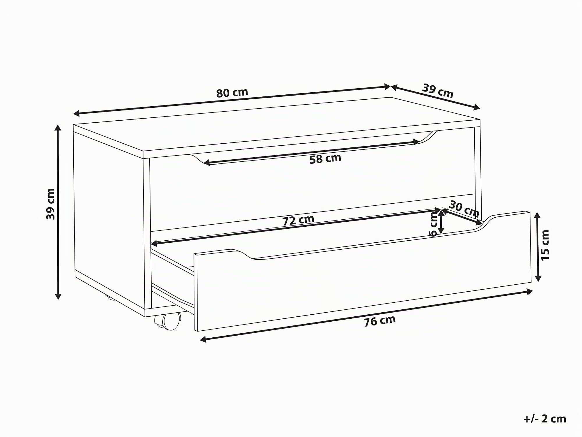 Beliani Mueble de baño de MDP Material sintético Ruedas 2 cajones almacenaje de baño Blanco Osasco