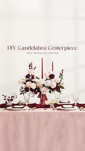 Miniatura 3 de Ling's moment Flores Artificiales, 25 Piezas de Rosas de 3" en Tonos Burdeos Malva, Relleno Floral de Espuma Realista DIY para Ramos de BodaCentros