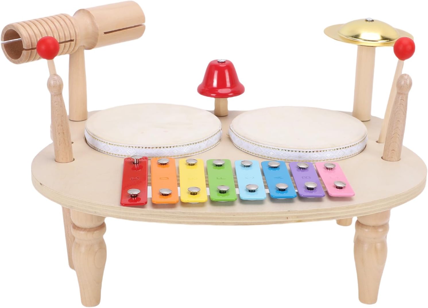 Generic Wooden Musical Toys Kids Drum Set Educational Music Station Colorful Keys for Pitch Association Linden for Warm Acoustic Tones