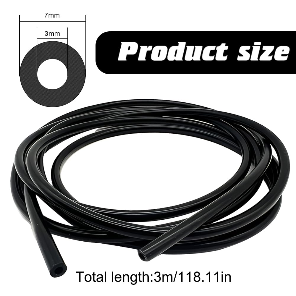 Tuyau sous vide en silicone pour voiture, 3 m, diamètre intérieur : 3 mm, diamètre intérieur : 3 mm, diamètre intérieur : 3 mm, diamètre intérieur : 3 mm, diamètre intérieur : 3 mm, diamètre intérieur