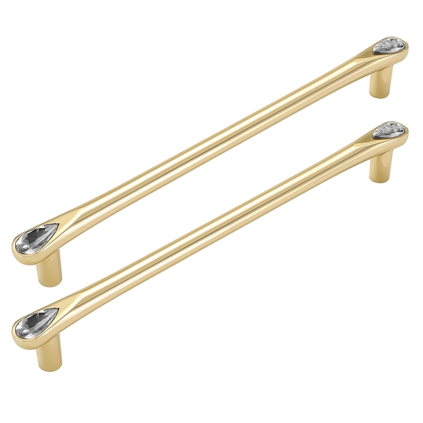 Poignée de porte pour salle de bain diamantée dorée entraxe 96mm