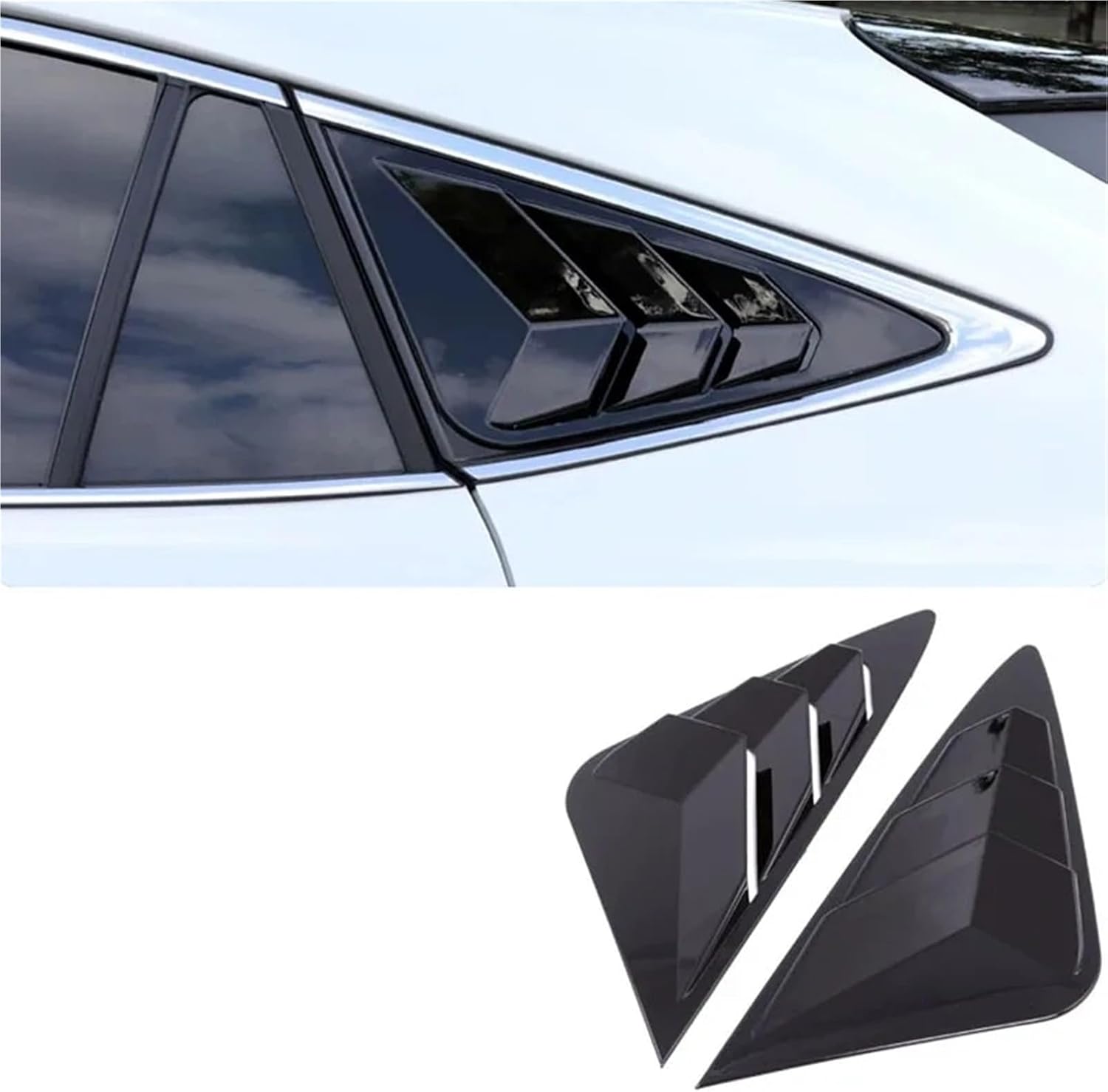 Rear Window Triangular Louver Decorative Frame for Toyota Harrier XU80 2021 2022 2023 2024 Automotive Exterior Parts(Red Border)