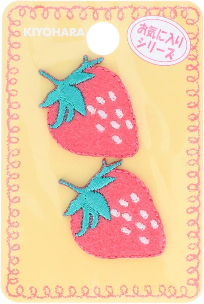 苺 カラー帽子 デコ フェルトワッペン