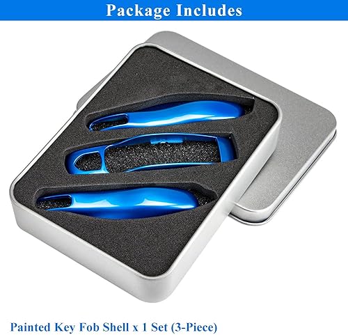 Vista 2 de AeroBon Funda pintada de 3 piezas para llavero compatible con reemplazo de carcasa de llave Porsche (MK1, azul brillante)