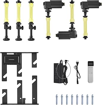 WELLMAKING 3 Rollers Electric Backdrop Support System Wall Mount Motorized Electric Photo Background with Remote,Muslin Backdrop Kits for Event,Party,Trade Show,Wedding Decor,Photo Studio M16-03