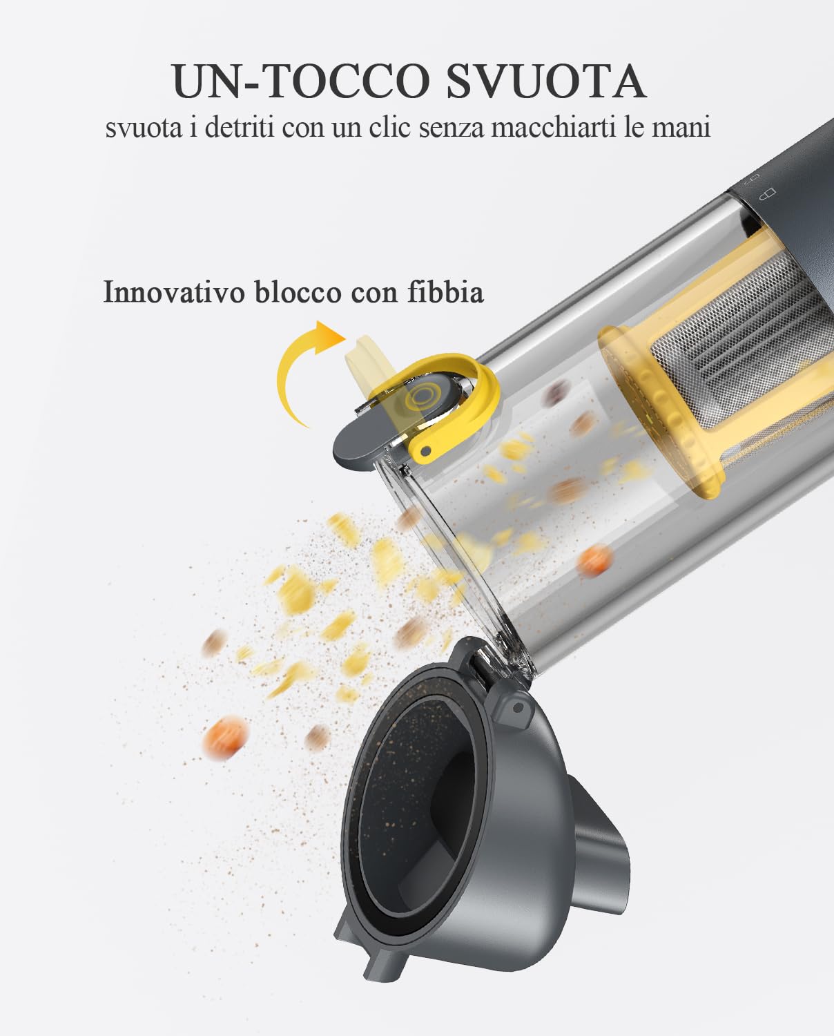 Fanttik Slim V9 Mix Aspirapolvere per Auto 4 in 1, Portatile ad Alta Potenza 12000PA con Display LCD, Mini Spolverino con Tastiera per Auto e Casa