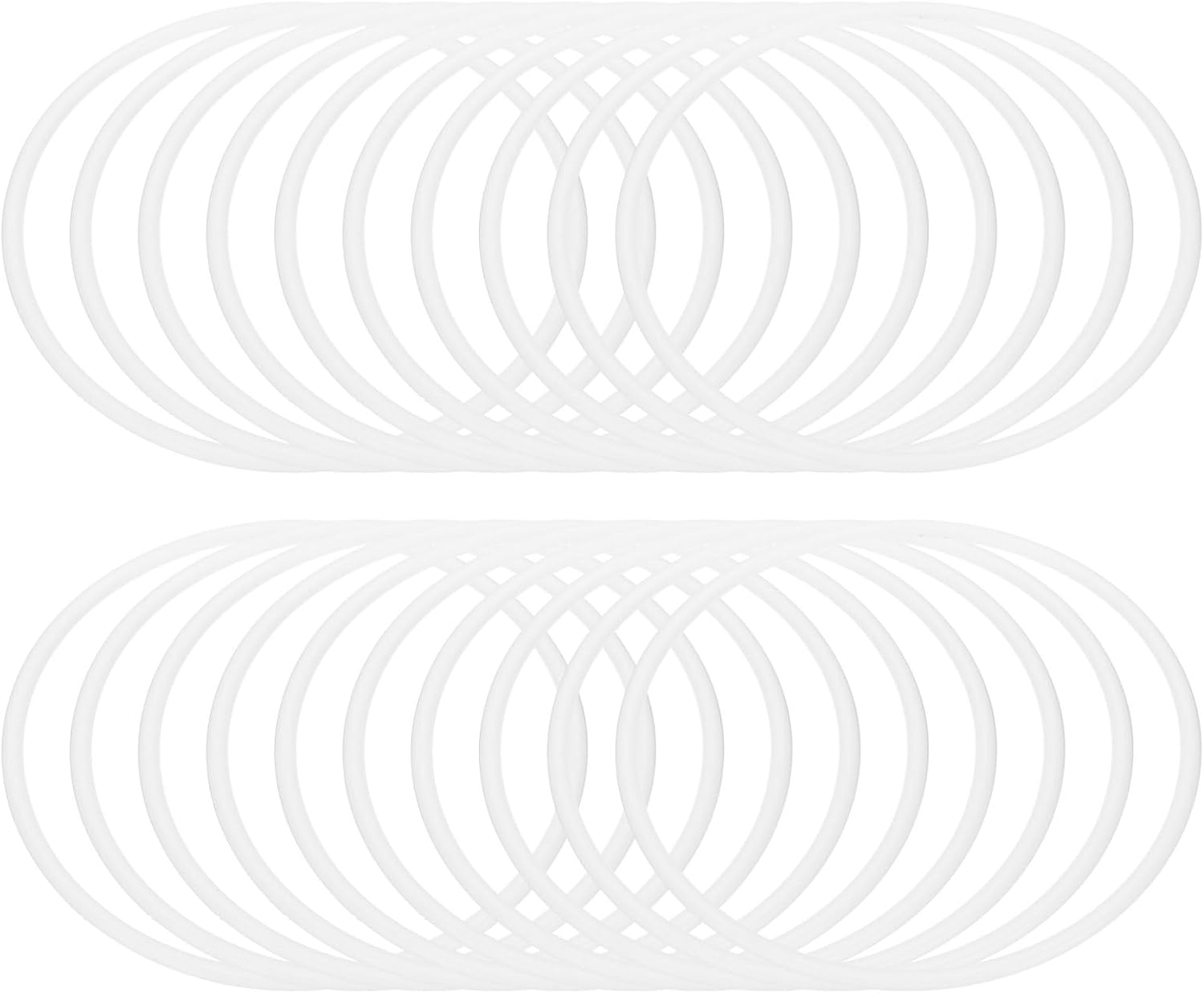 PATIKIL 6.3 Inch Dream Catcher Rings, 20 Pcs Plastic Macrame Wreath Floral Round Ring Hoop for Home Car DIY Craft Wedding Wall Hanging Decorations, White