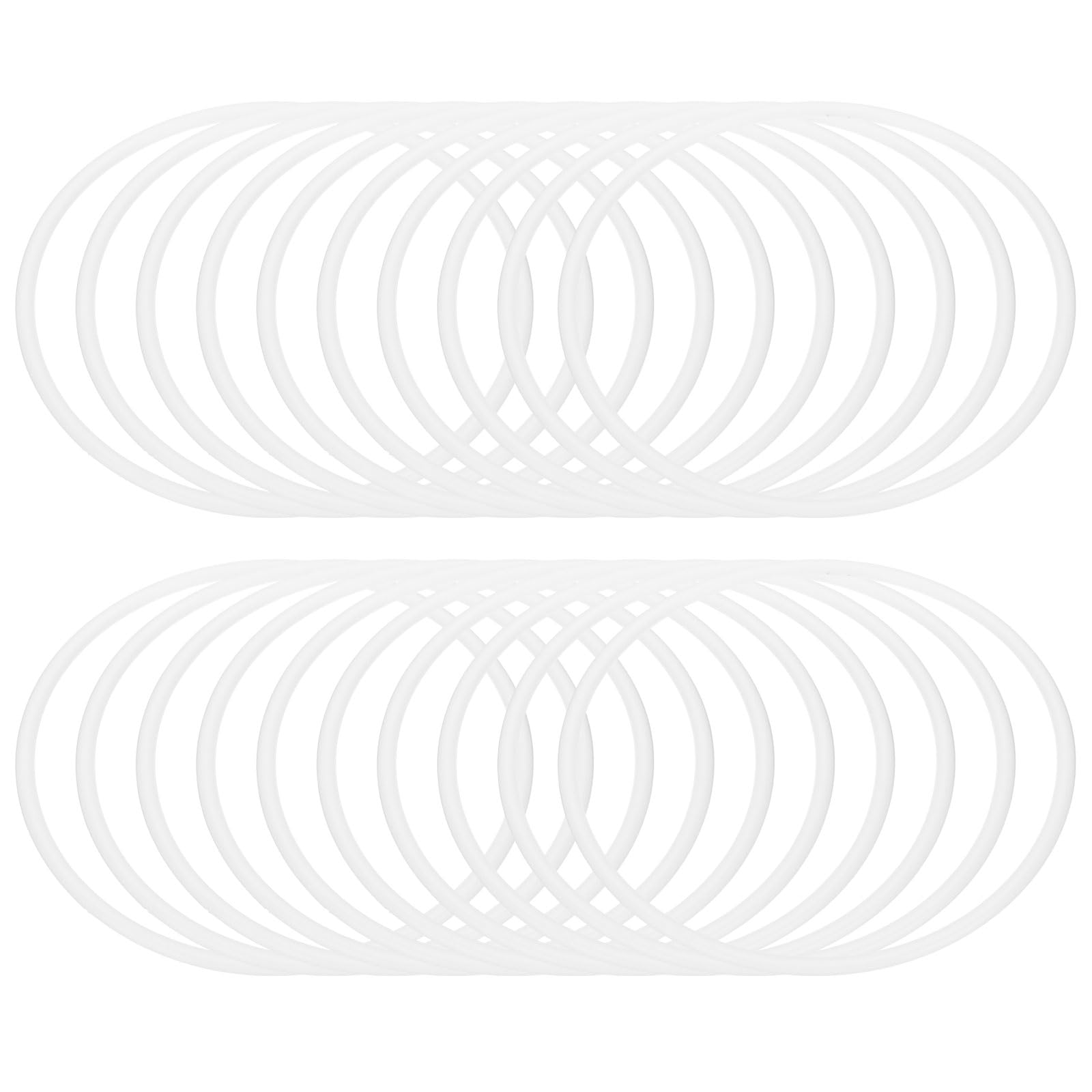 PATIKIL 6.3 Inch Dream Catcher Rings, 20 Pcs Plastic Macrame Wreath Floral Round Ring Hoop for Home Car DIY Craft Wedding Wall Hanging Decorations, White