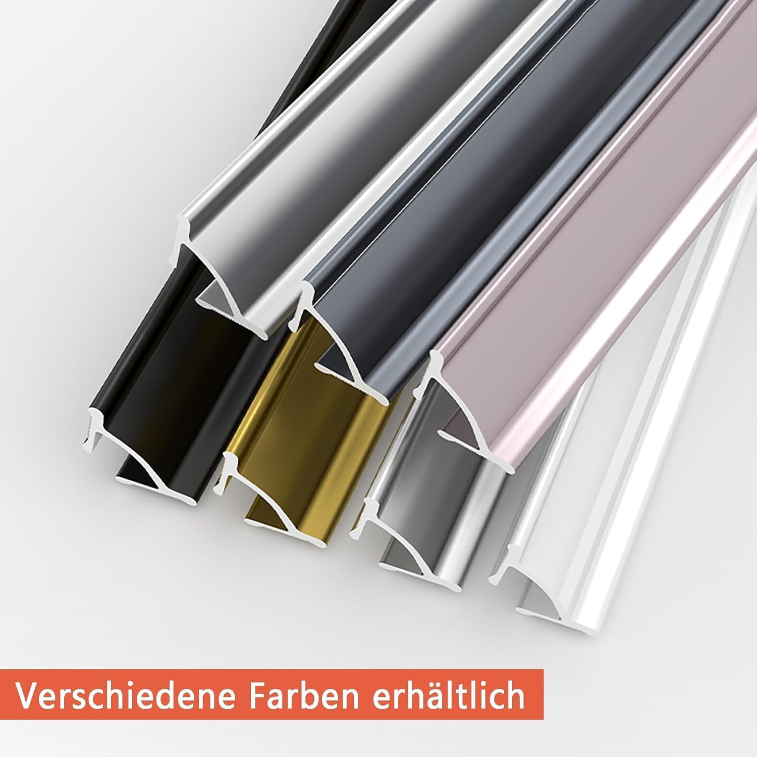 Profilo angolare in alluminio per battiscopa – Moderna striscia per soffitto per un elegante design d'interni, 135 cm di lunghezza, 2,3 cm di larghezza